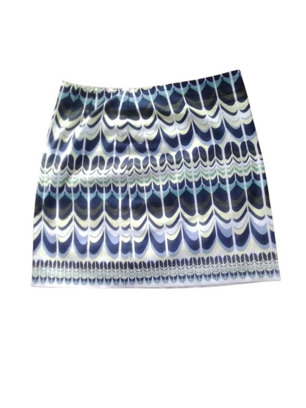 Blue and Green Geometric Pattern Mini Skirt